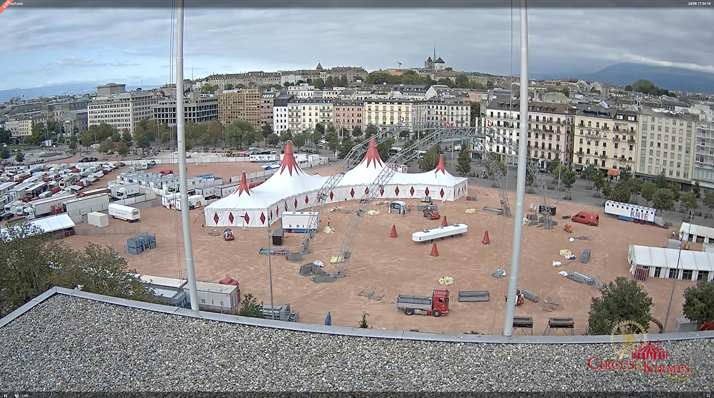2021 Aufbau Circus Knie in Genf